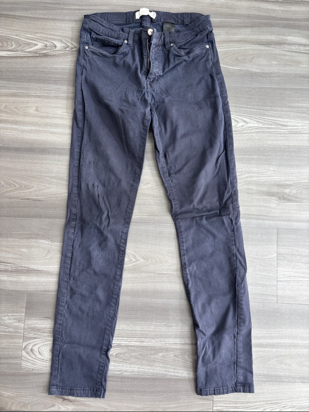 Classic Straight Leg Pants in Navy Blue